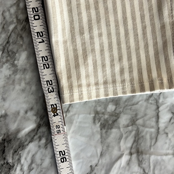 Christopher & Banks Ankle Pants Size 10P Cream Beige Stripe Linen A1-29 - Picture 10 of 10